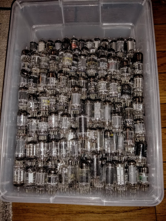 Cleaned vintage Made-in-USA tubes. Now need labeling, testing, and boxing.